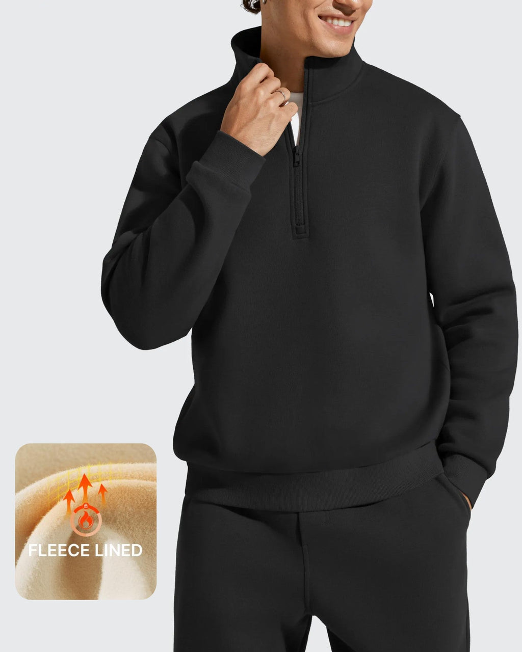 Flurrylux Men's Fleece Lined Half Zip Pullover Hoodies