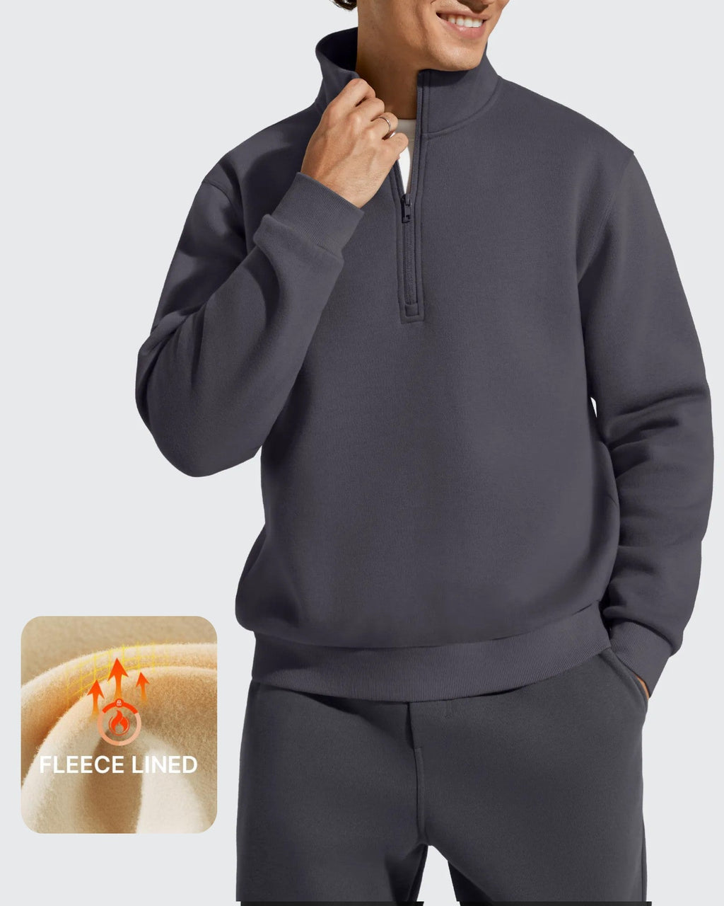 Flurrylux Men's Fleece Lined Half Zip Pullover Hoodies