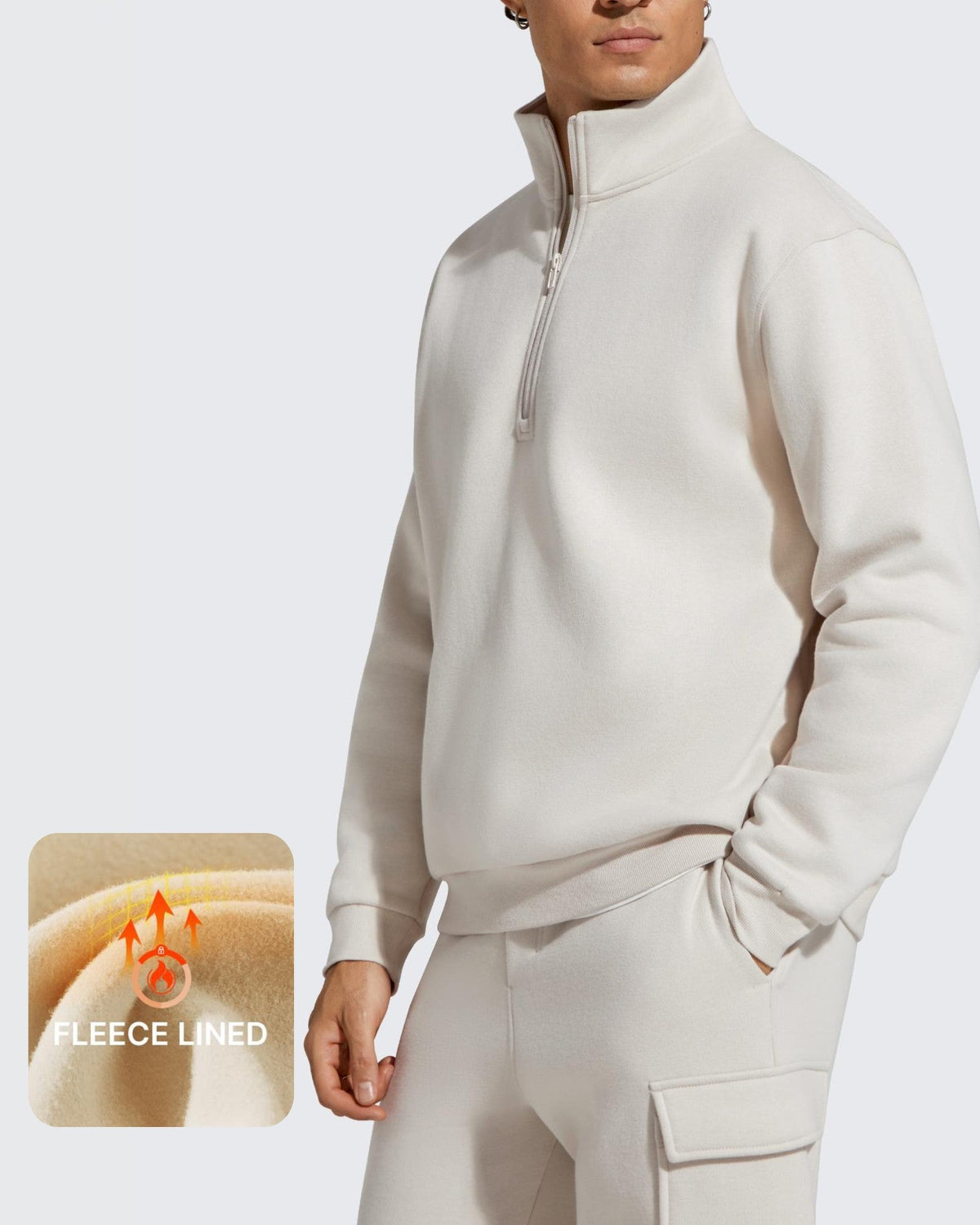 Flurrylux Men's Fleece Lined Half Zip Pullover Hoodies