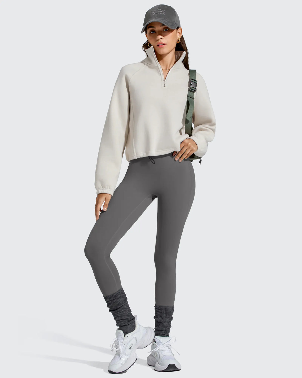 Flurrylux Mock Neck Cropped Pullover Fleece Lined Sweatshirts