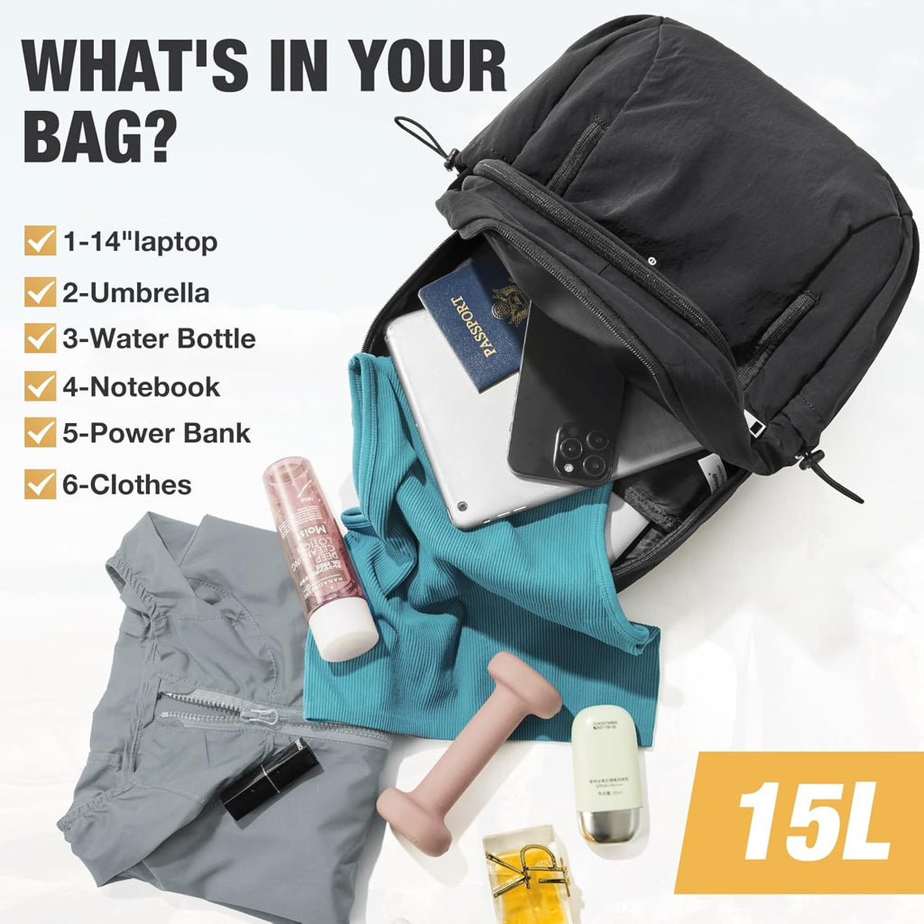 G4Free 15L Water-Resistant Hiking Backpack Adjustable Chest Strap