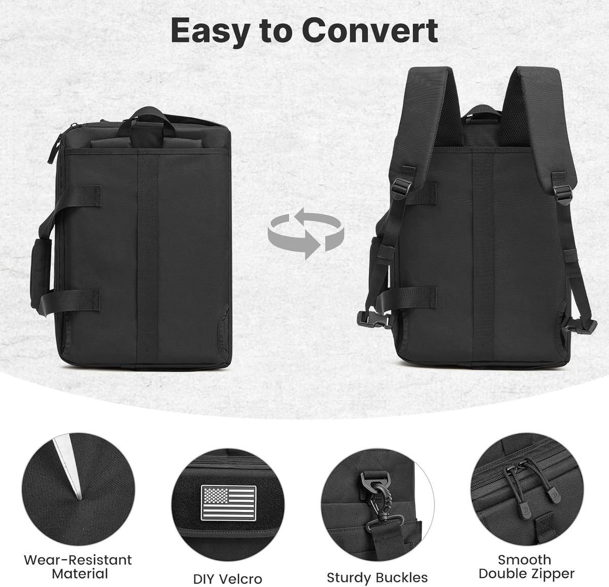 G4Free 17.3 Inch Laptop for Men, 3-in-1 Large Tactical Shoulder Bag
