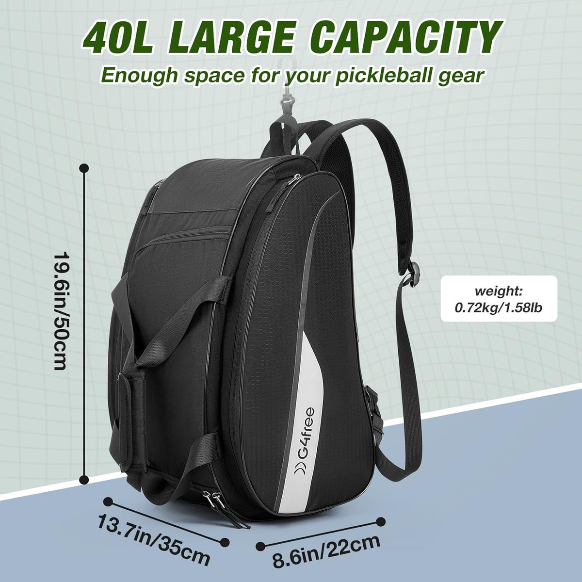 G4Free 2-in-1 Pickleball Backpack for 4+ Paddles