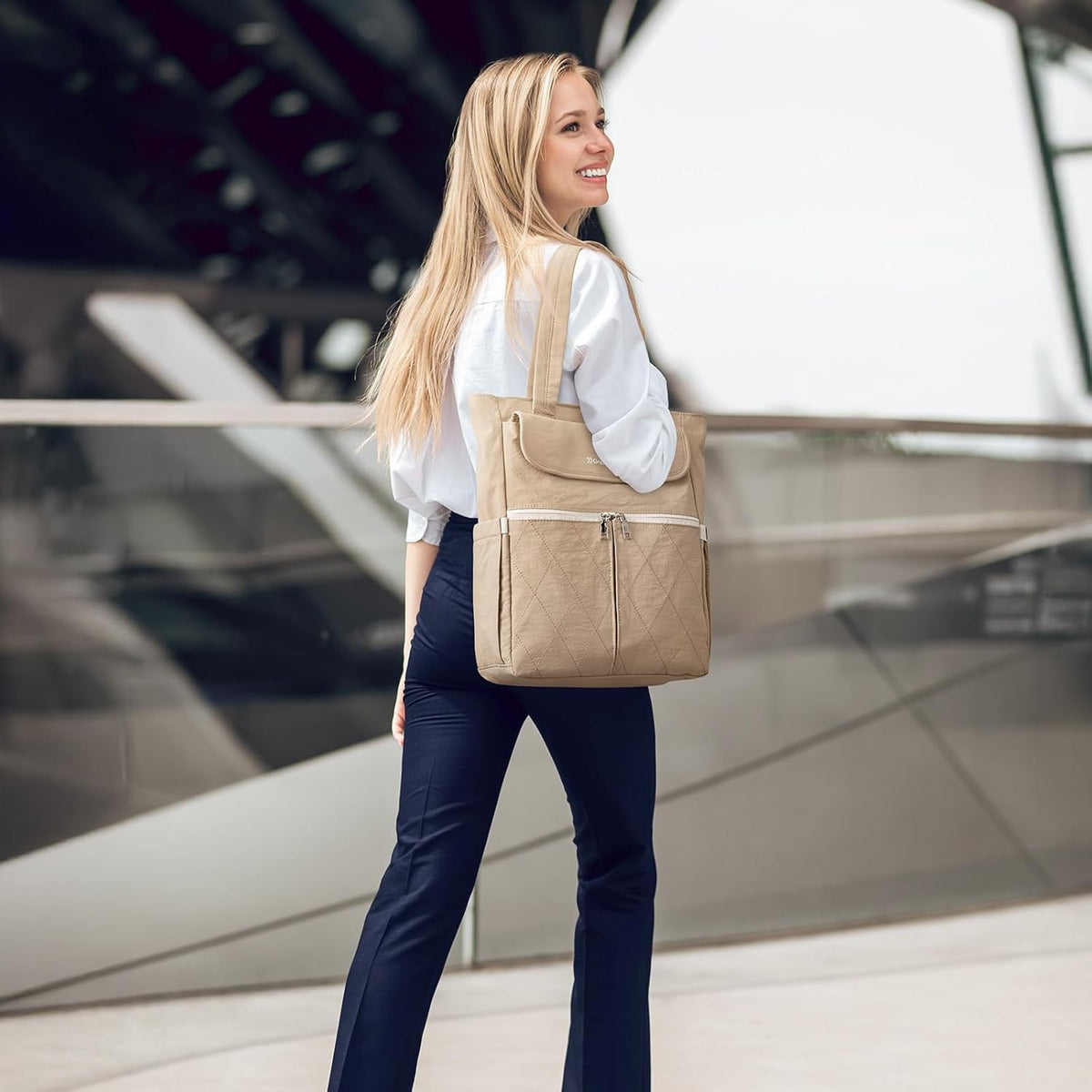 G4Free 2 in 1 Tote Backpack Fits 15" Laptop, Women Bag Daypack