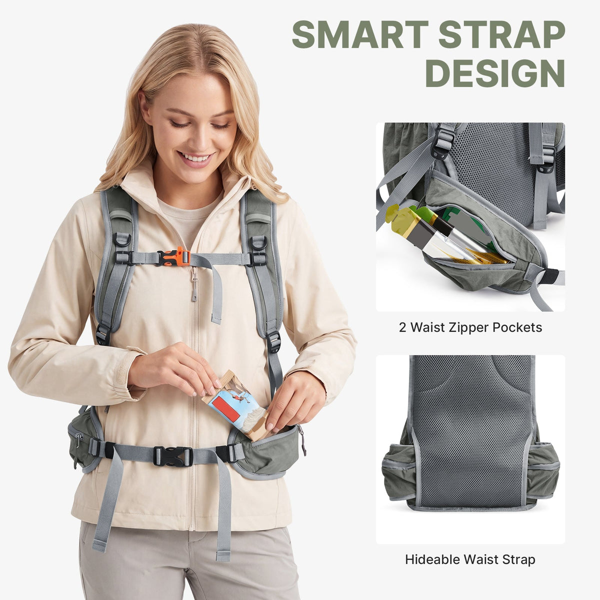 G4Free 20L Lightweight Hiking Backpack with Waist Strap