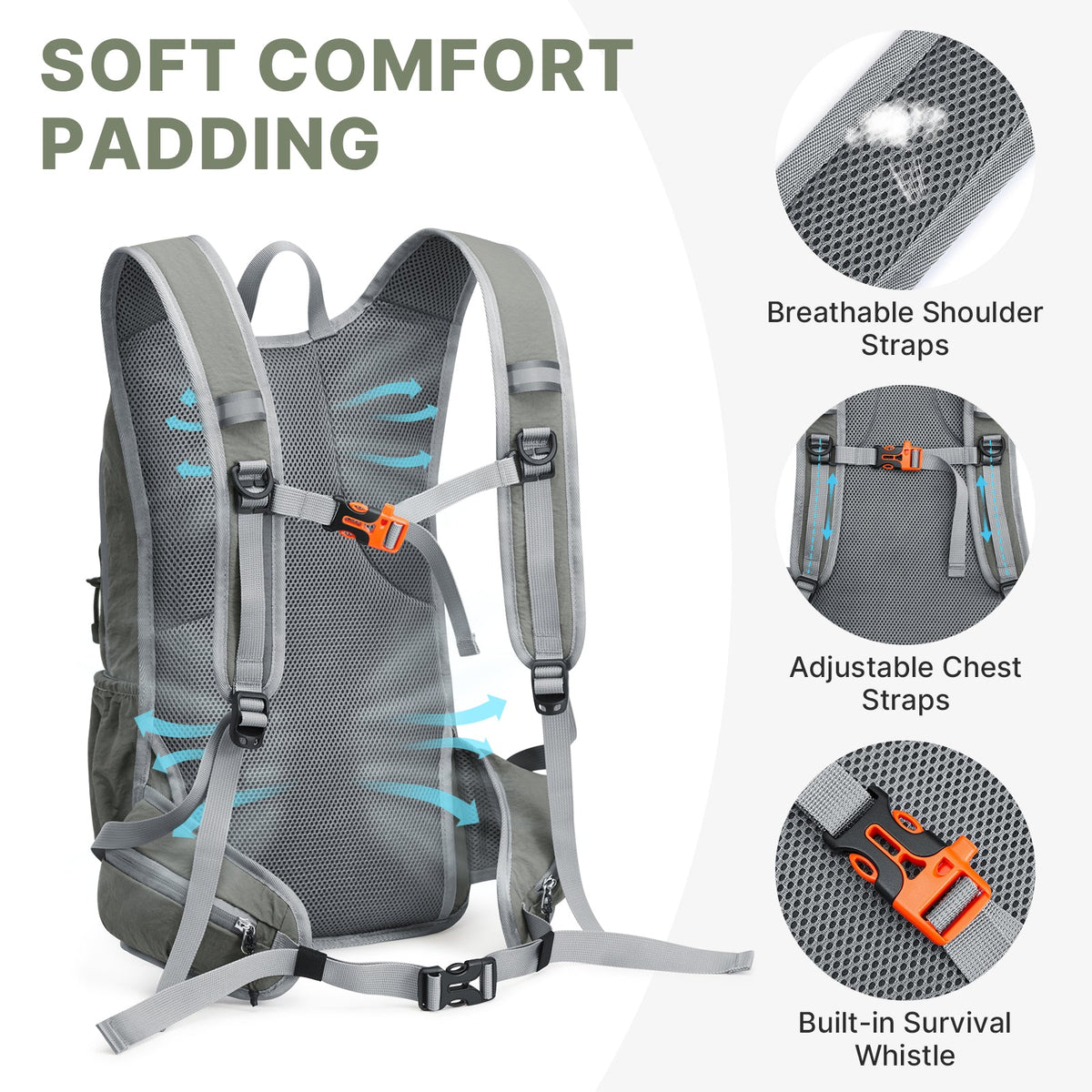 G4Free 20L Lightweight Hiking Backpack with Waist Strap