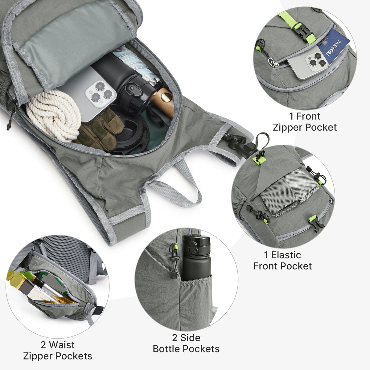 G4Free 20L Lightweight Hiking Backpack with Waist Strap