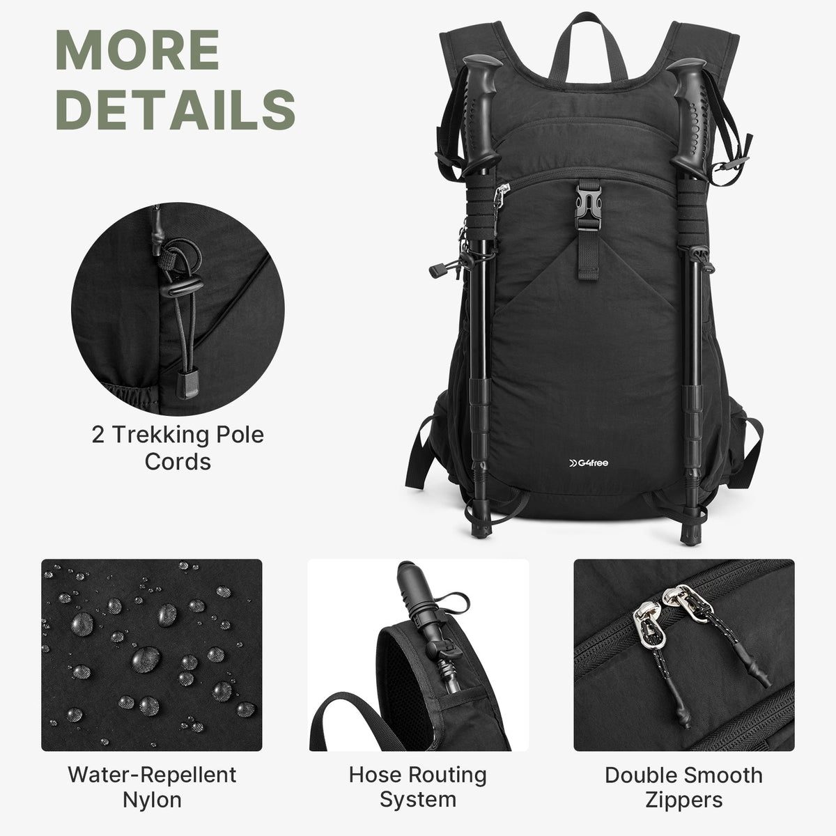 G4Free 20L Lightweight Hiking Backpack with Waist Strap