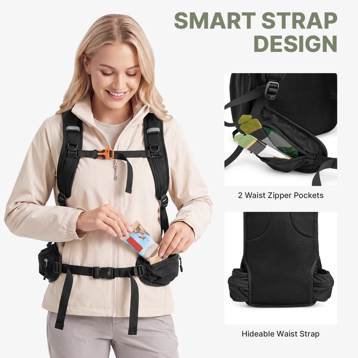 G4Free 20L Lightweight Hiking Backpack with Waist Strap