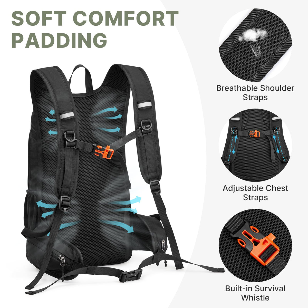 G4Free 20L Lightweight Hiking Backpack with Waist Strap