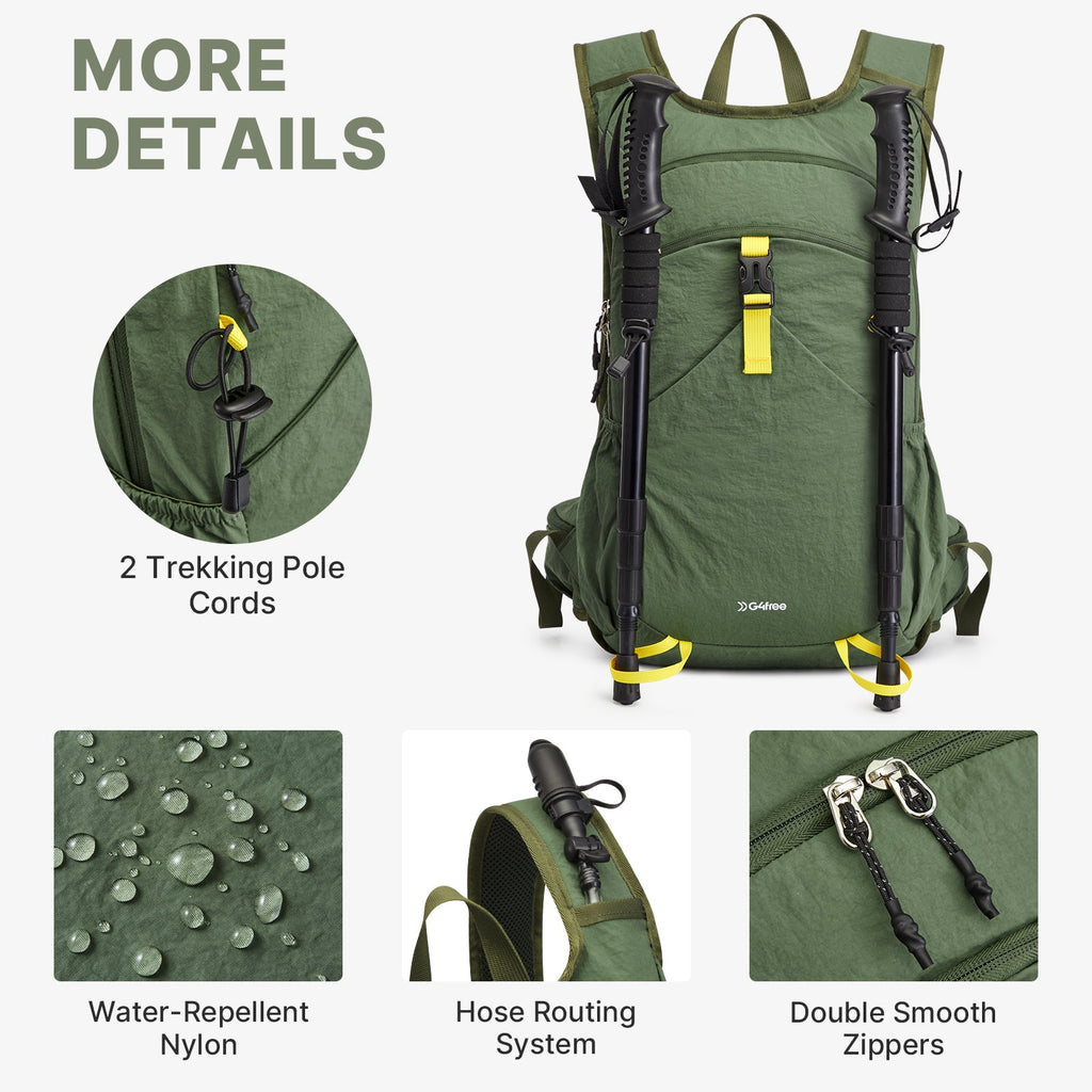G4Free 20L Lightweight Hiking Backpack with Waist Strap