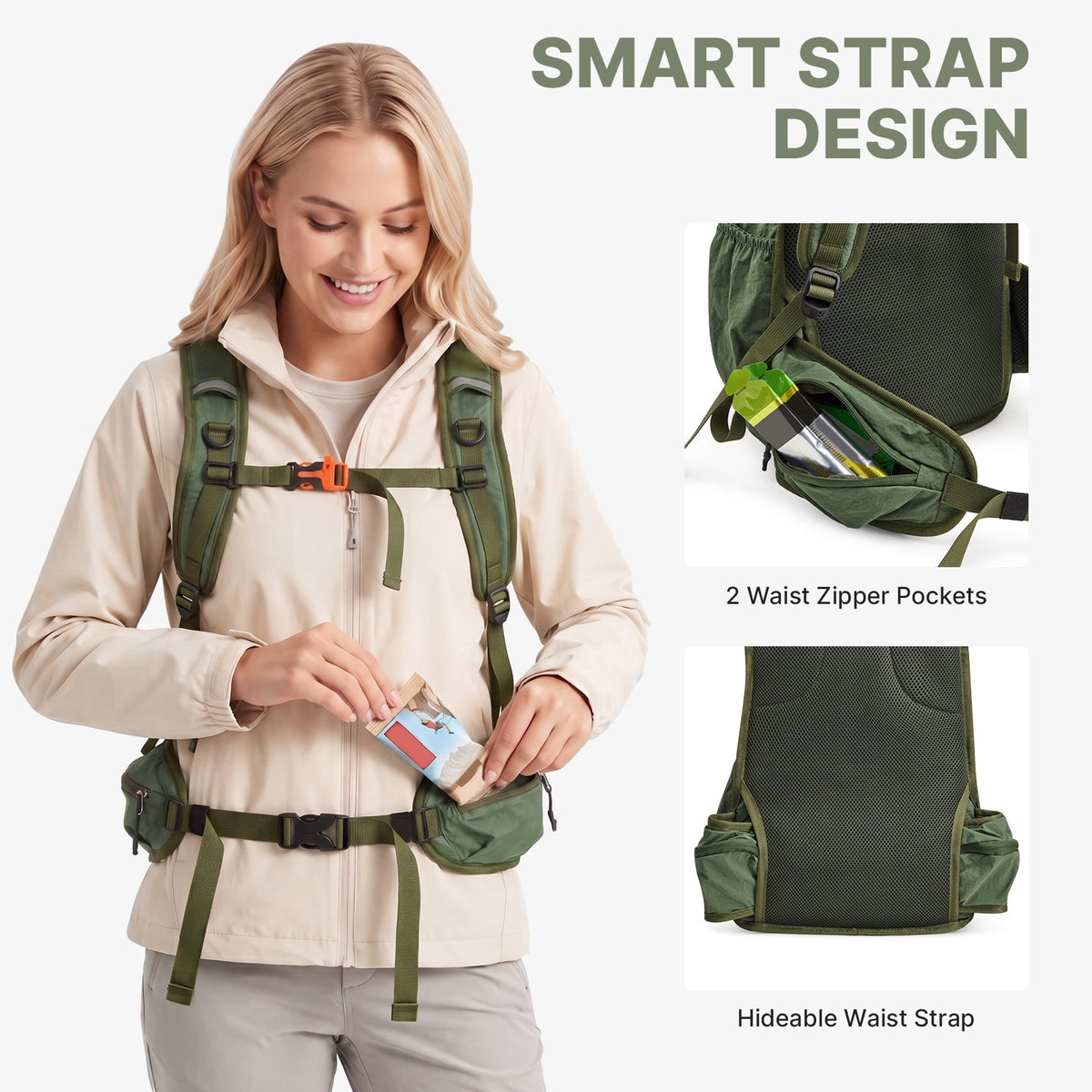 G4Free 20L Lightweight Hiking Backpack with Waist Strap
