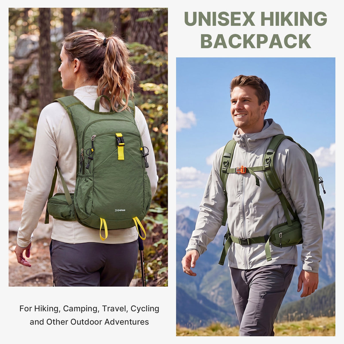 G4Free 20L Lightweight Hiking Backpack with Waist Strap