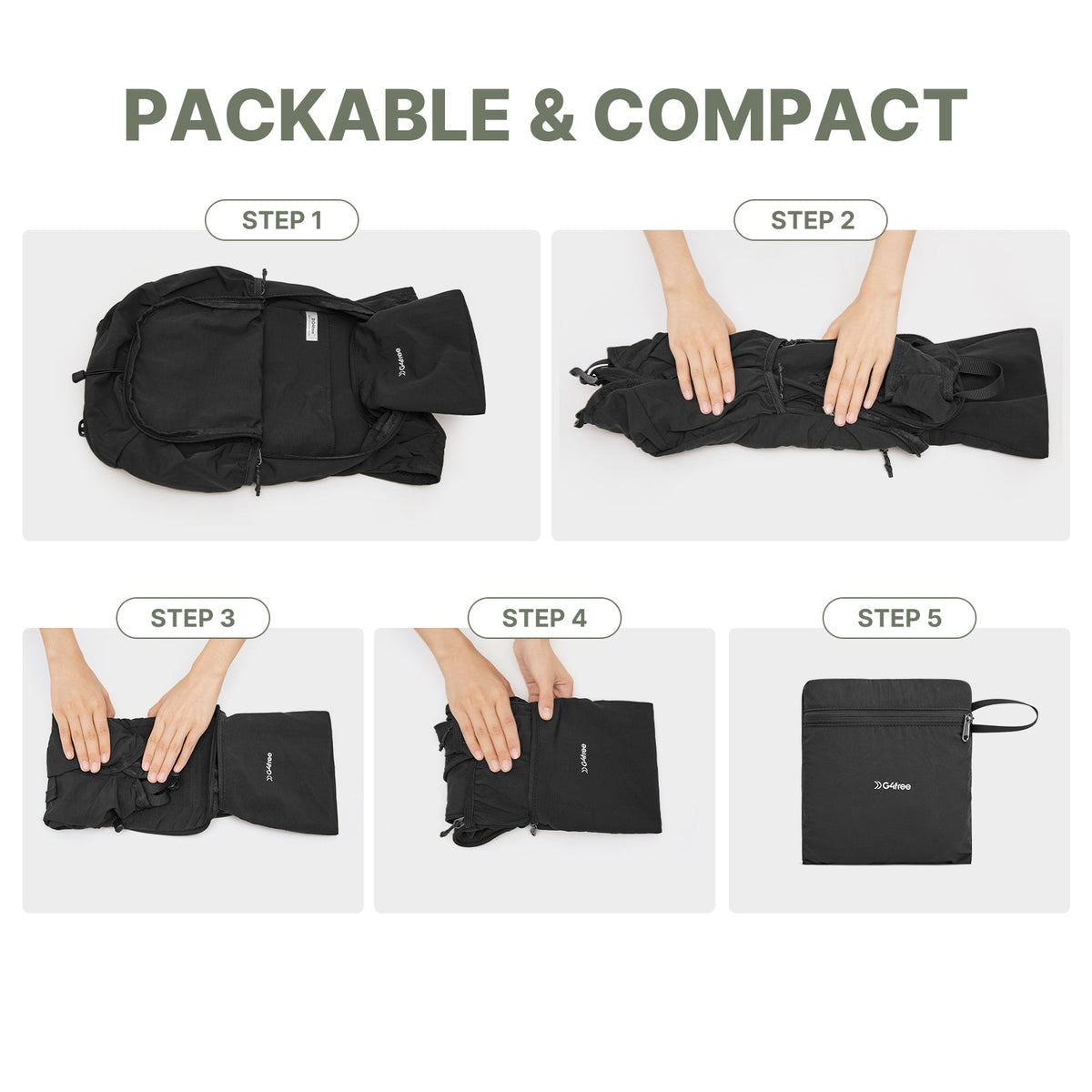 G4Free 20L Lightweight Packable Hiking Daypack with Phone Pocket