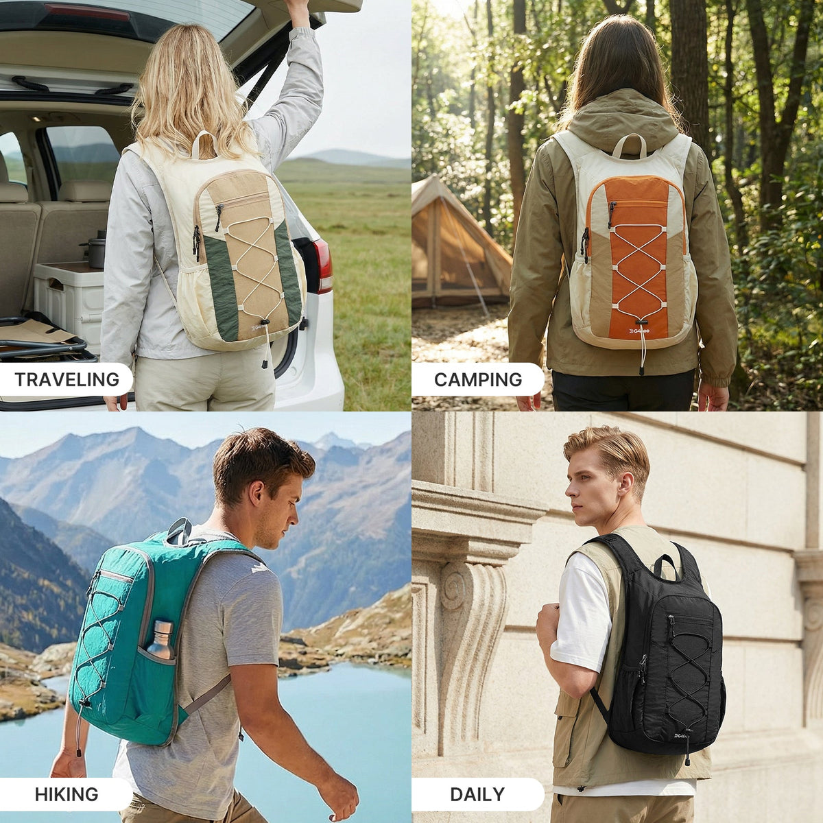 G4Free 20L Lightweight Packable Hiking Daypack with Phone Pocket