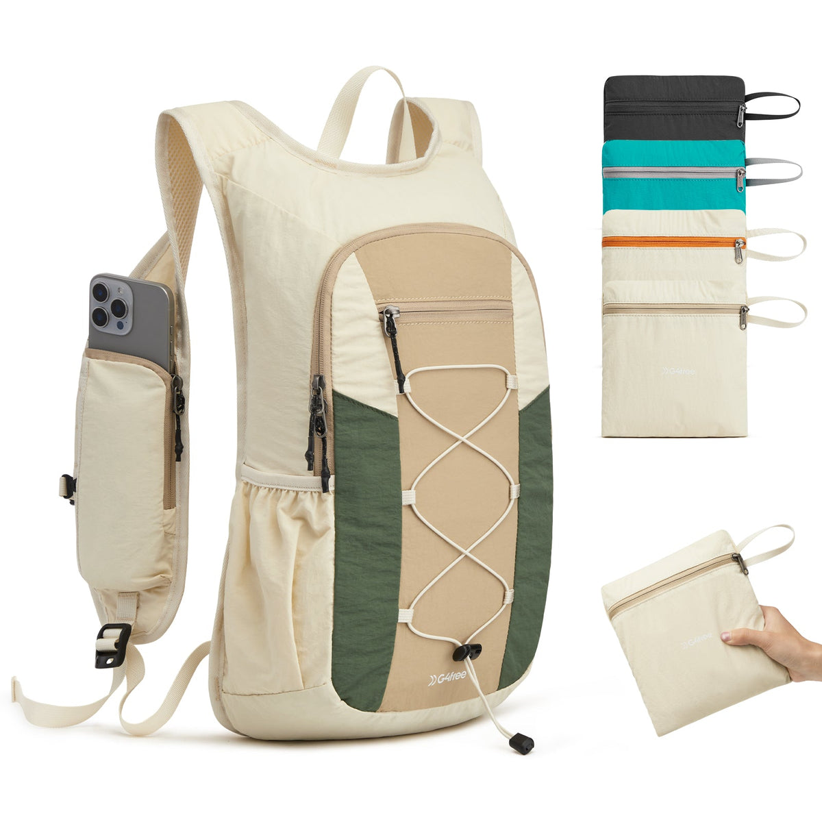 G4Free 20L Lightweight Packable Hiking Daypack with Phone Pocket
