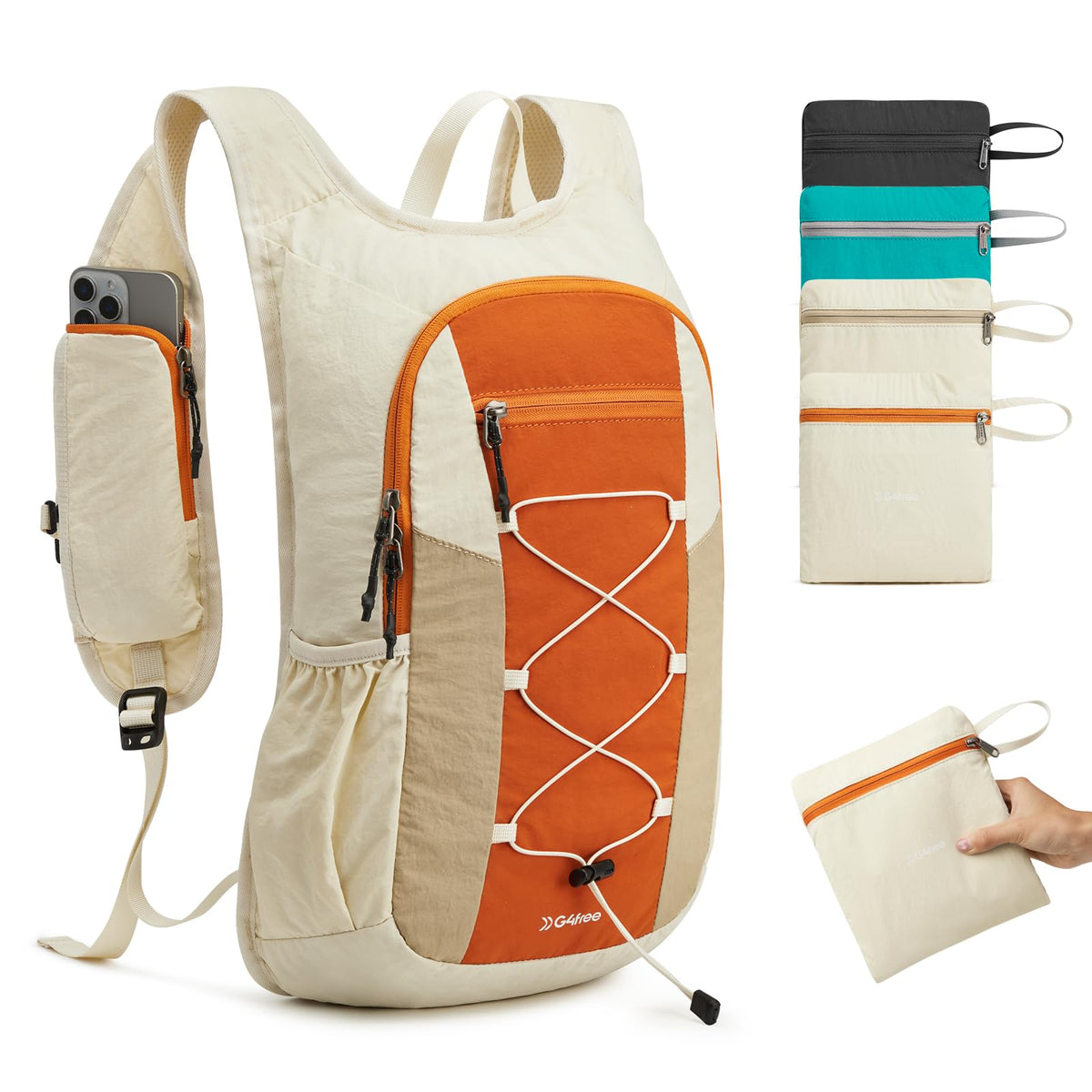 G4Free 20L Lightweight Packable Hiking Daypack with Phone Pocket