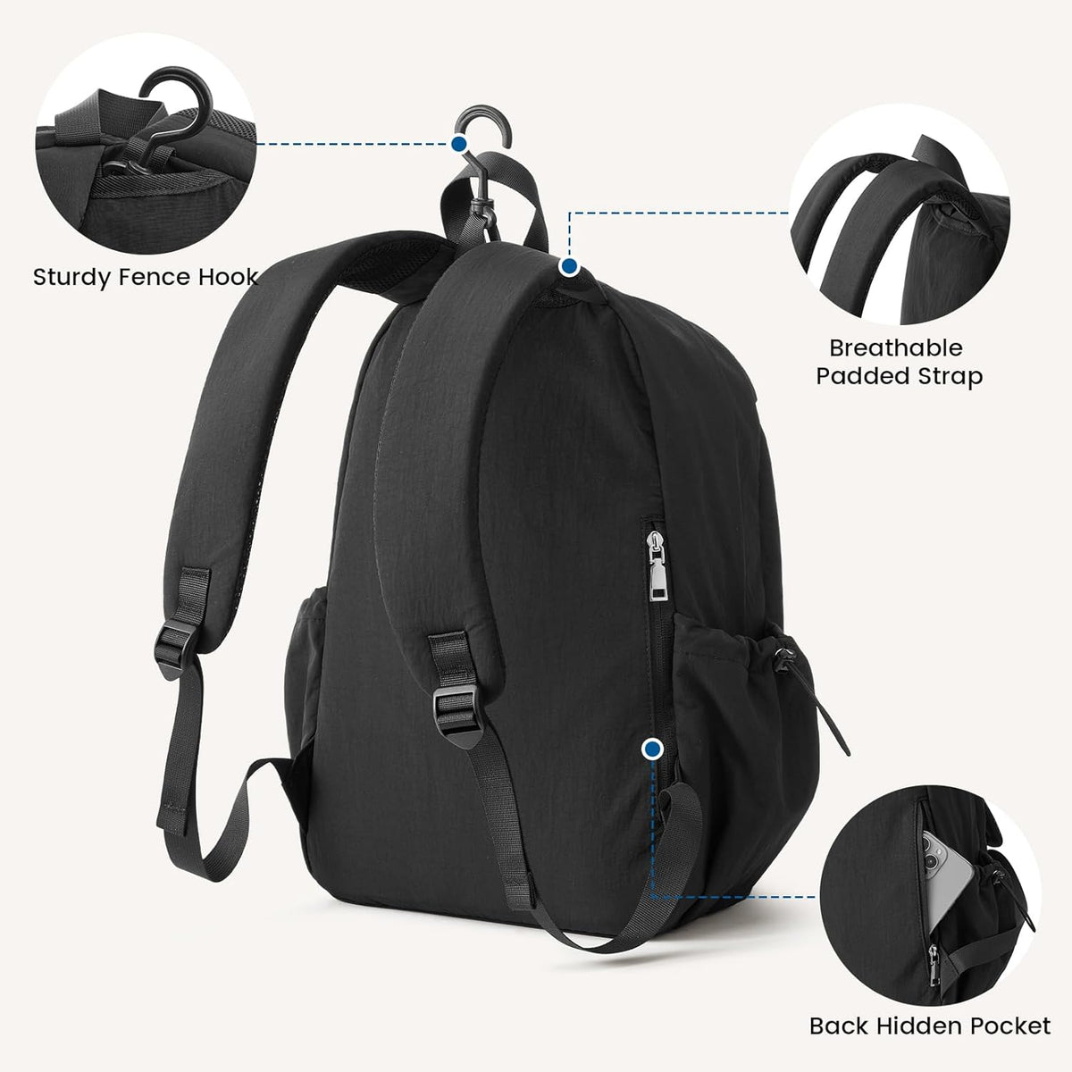 G4Free 20L Pickleball Bag, Pickleball Paddle Backpack with Fence Hook