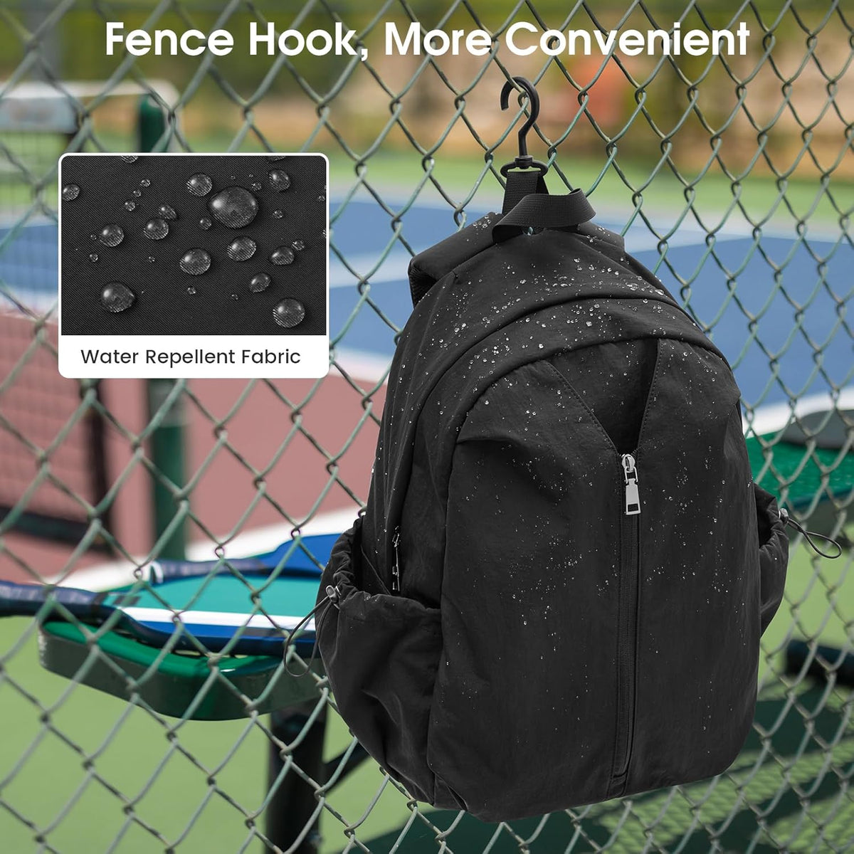 G4Free 20L Pickleball Bag, Pickleball Paddle Backpack with Fence Hook