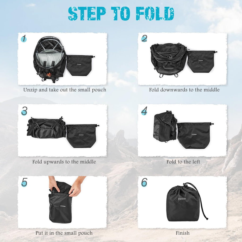 G4Free 25L Packable Hiking Backpack with Thickened Back Panel