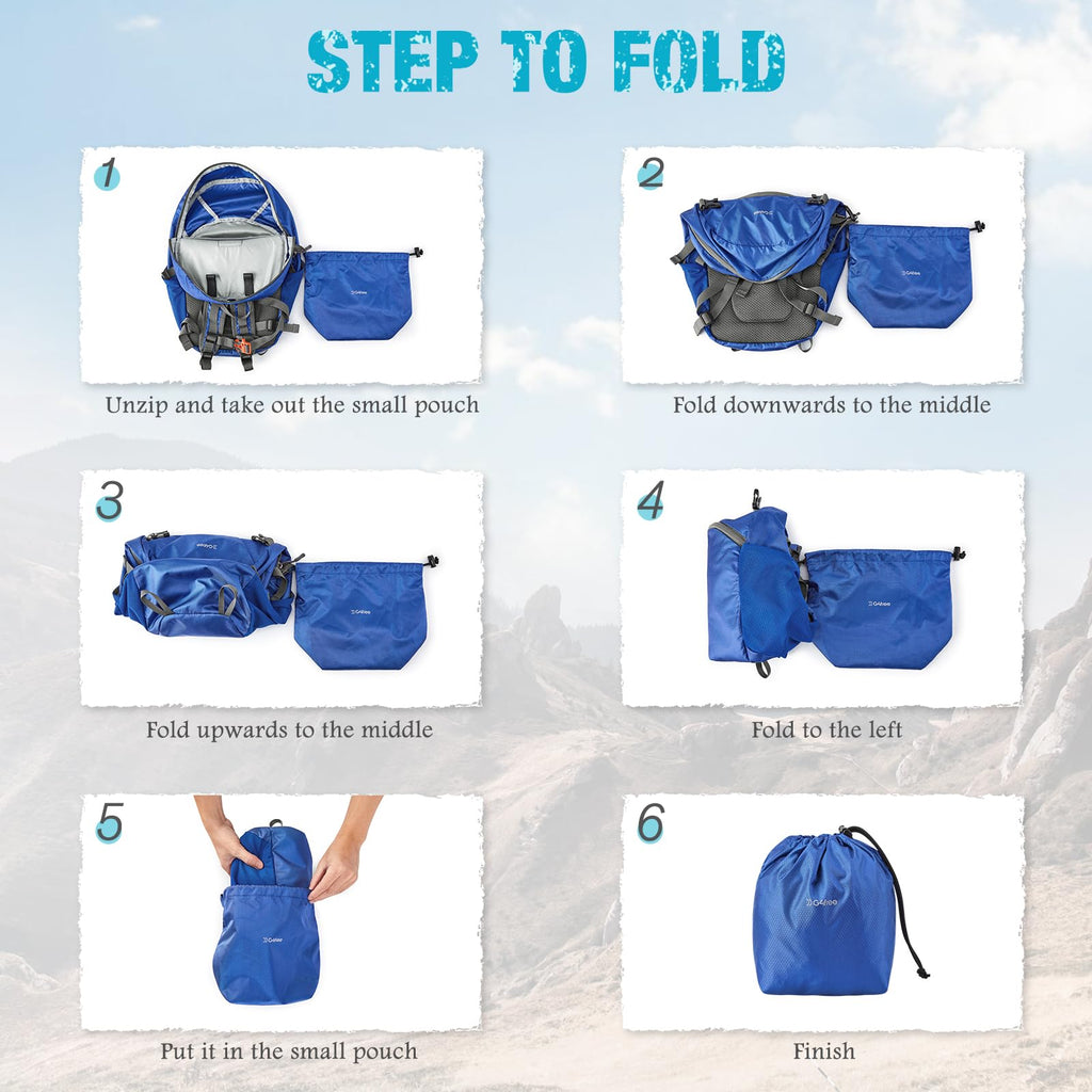 G4Free 25L Packable Hiking Backpack with Thickened Back Panel