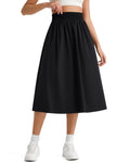 G4Free 29" High Waisted Midi Skirt with Pockets UPF 50+ Quick Dry