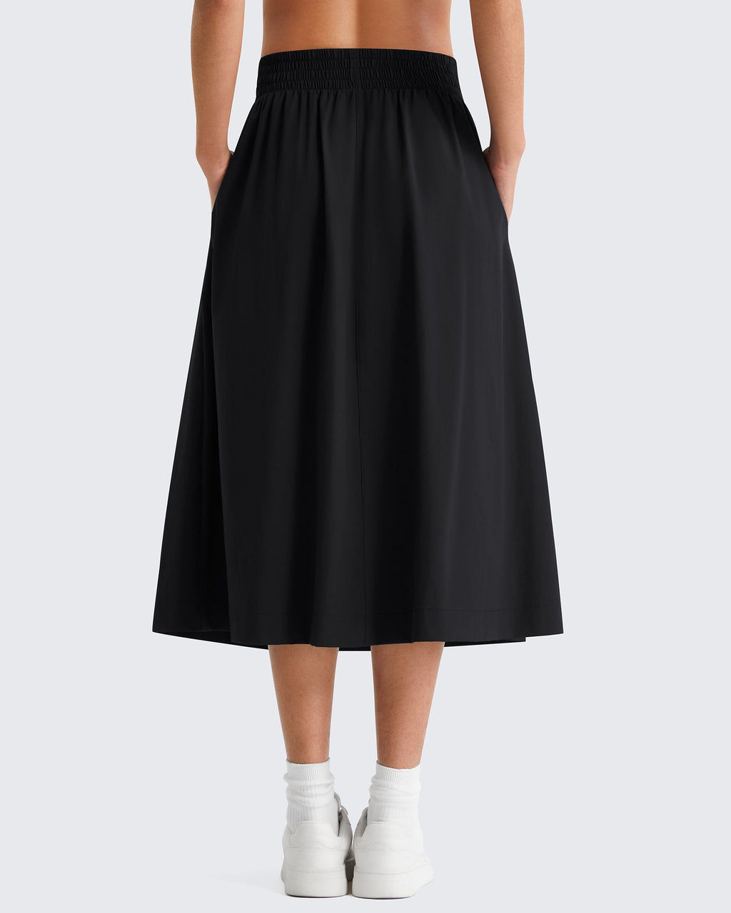 G4Free 29" High Waisted Midi Skirt with Pockets UPF 50+ Quick Dry