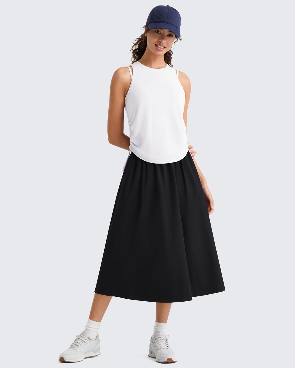 G4Free 29" High Waisted Midi Skirt with Pockets UPF 50+ Quick Dry