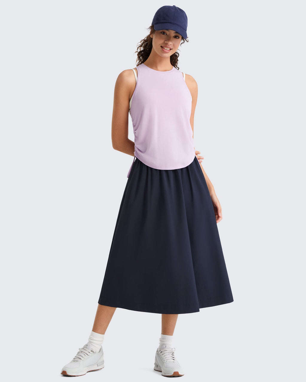 G4Free 29" High Waisted Midi Skirt with Pockets UPF 50+ Quick Dry