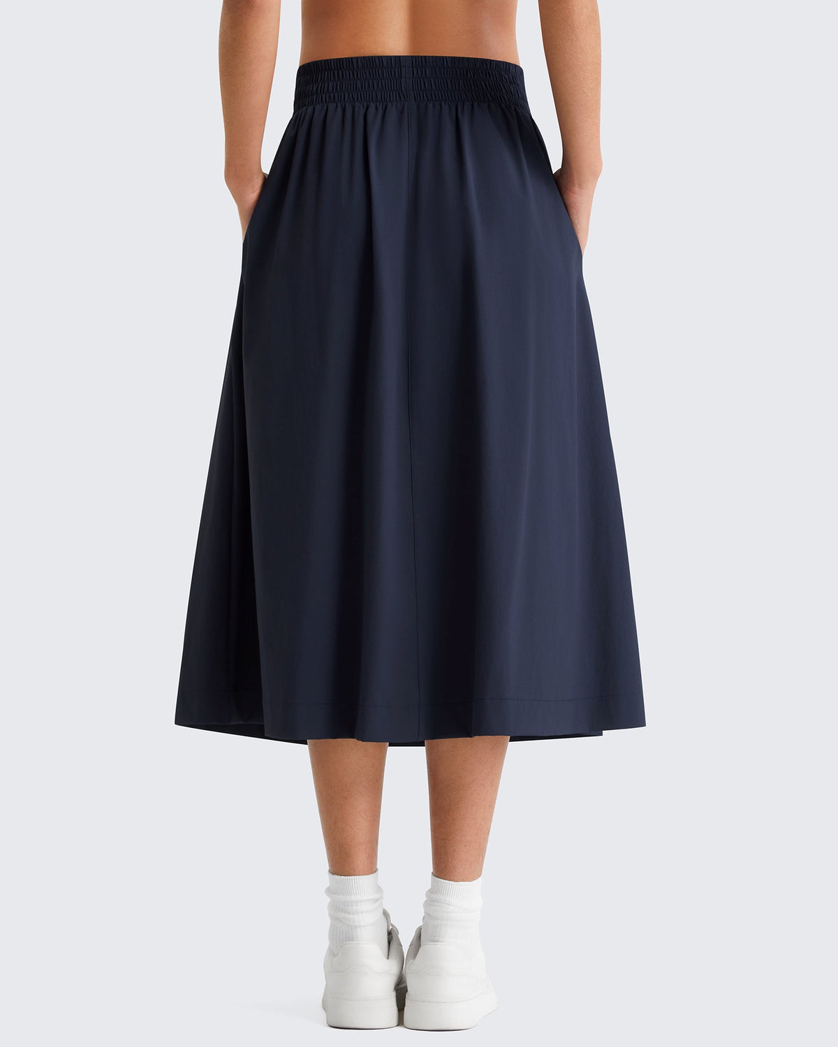 G4Free 29" High Waisted Midi Skirt with Pockets UPF 50+ Quick Dry