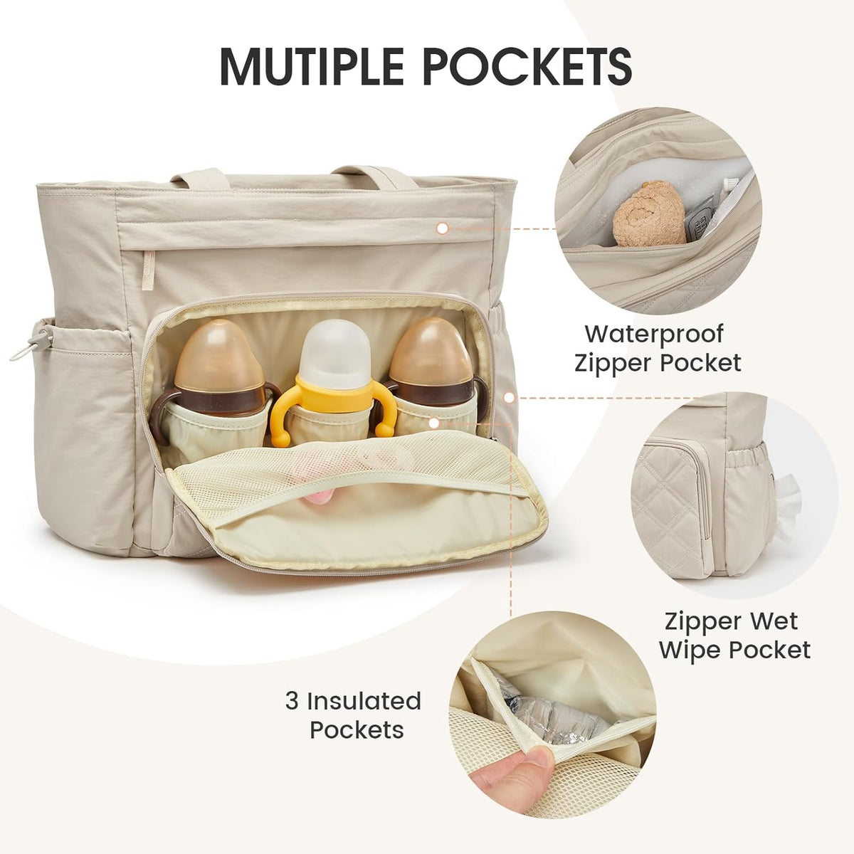 G4Free 3 in 1 Diaper Bag with Insulated Pockets Baby Backpack