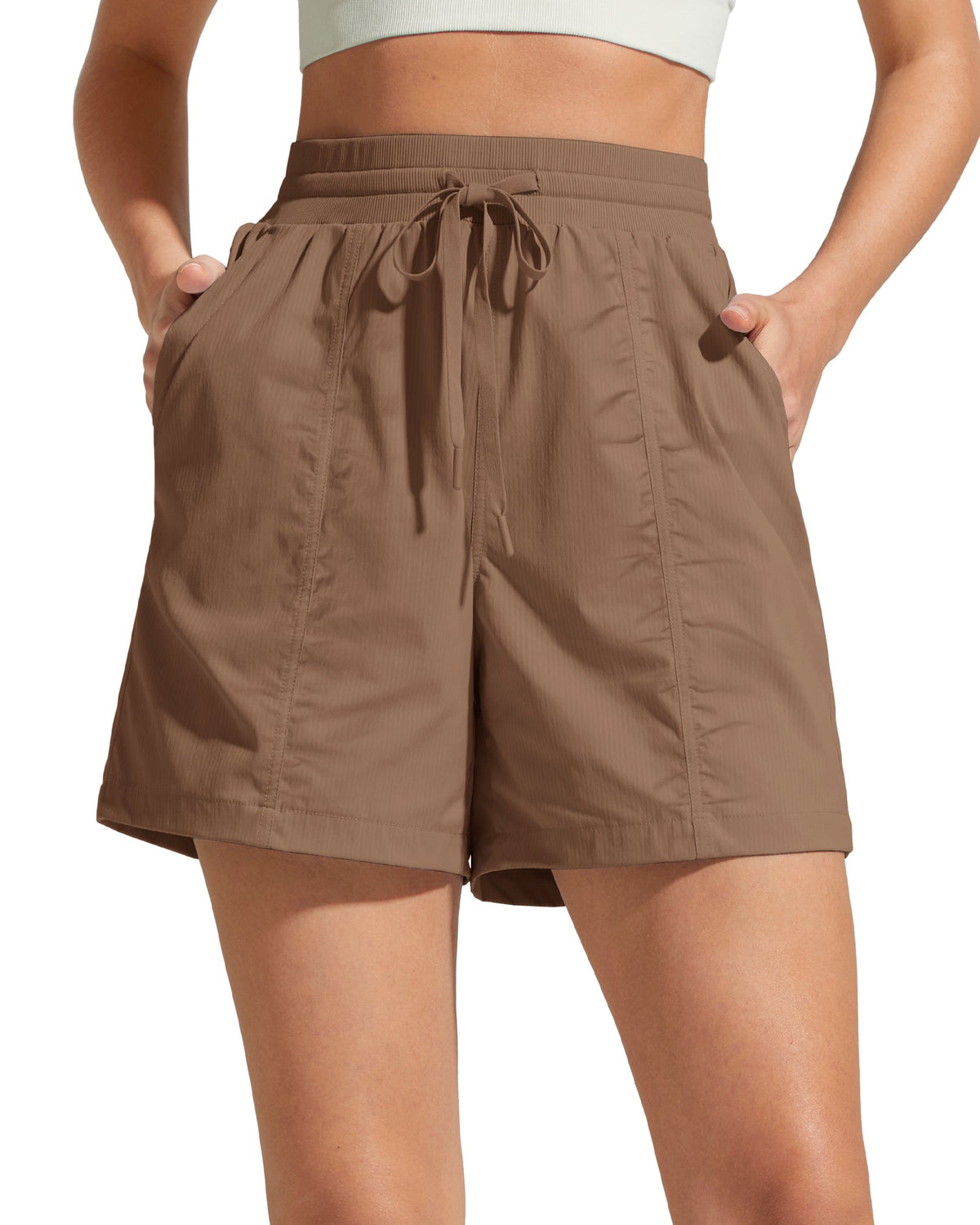 G4Free 4" High Waisted Casual Shorts with Pockets