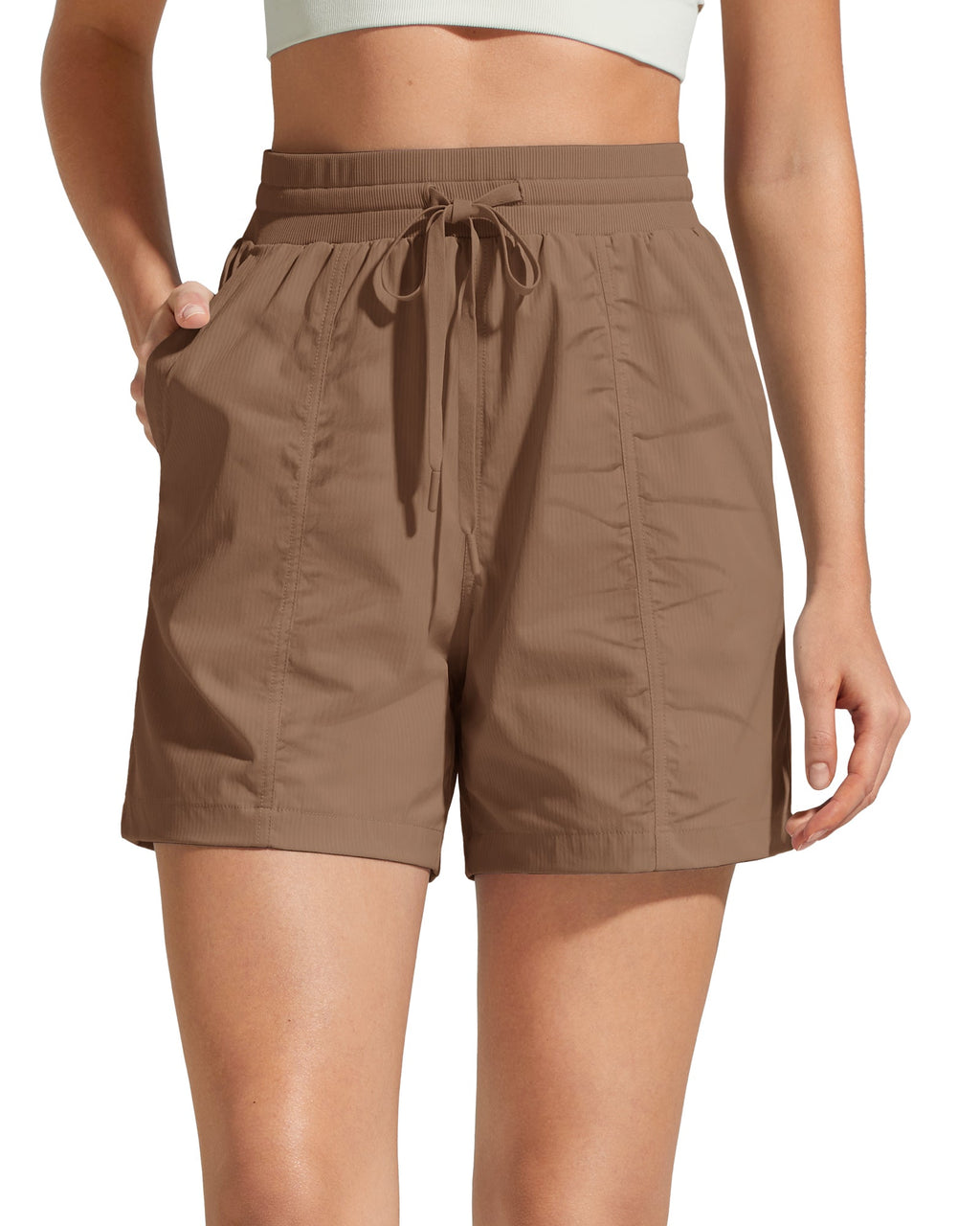 G4Free 4" High Waisted Casual Shorts with Pockets