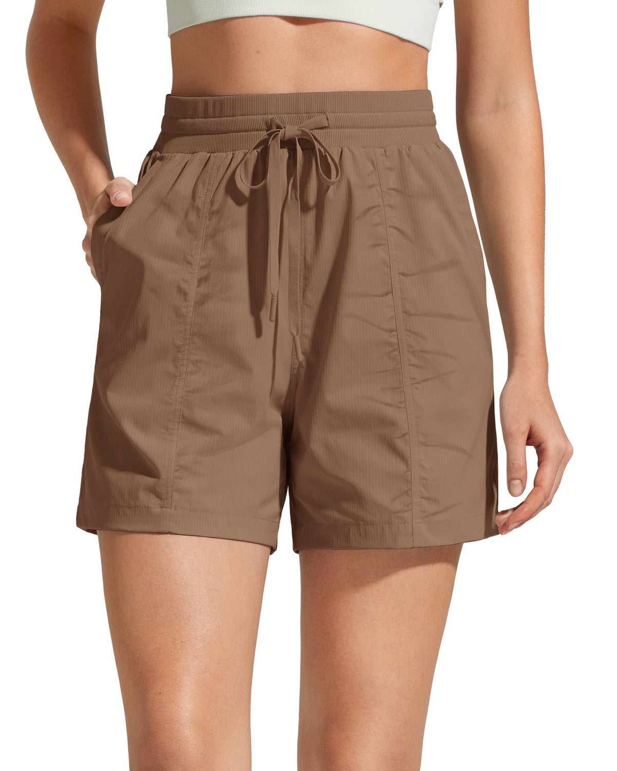 G4Free 4" High Waisted Casual Shorts with Pockets