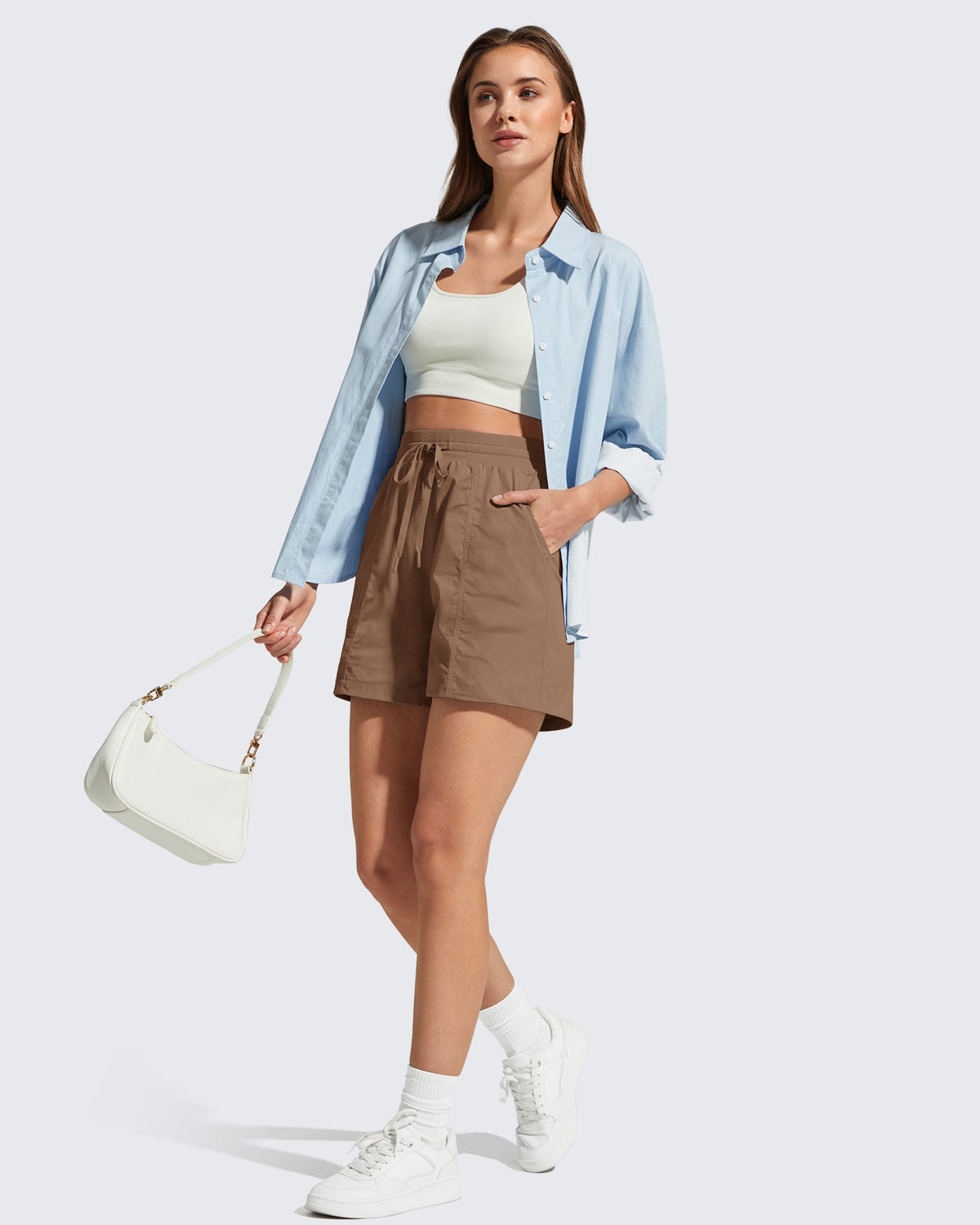 G4Free 4" High Waisted Casual Shorts with Pockets