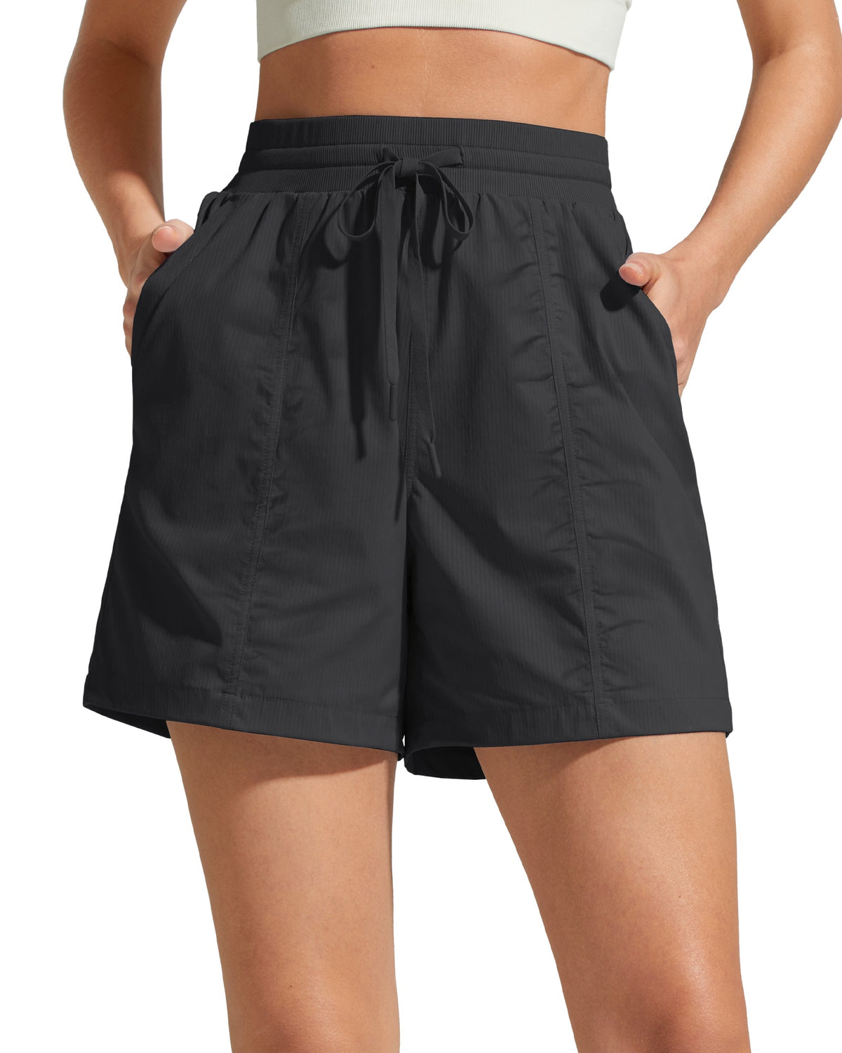 G4Free 4" High Waisted Casual Shorts with Pockets
