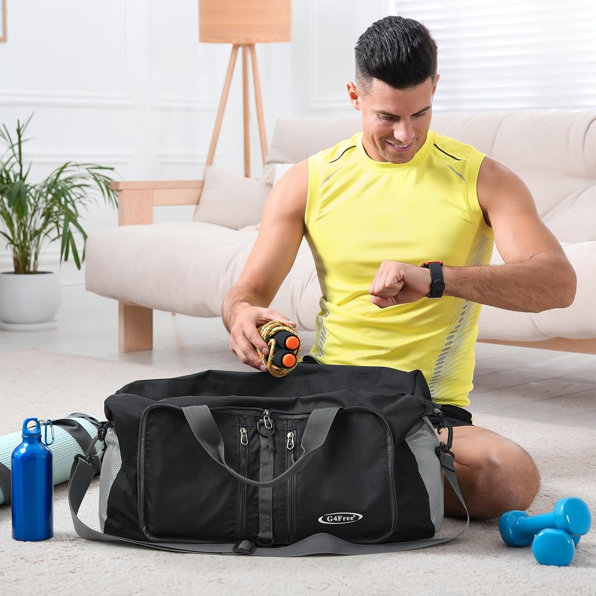 G4Free 40L/65L Foldable Duffel Bag, Water-Repellent Travel Backpack