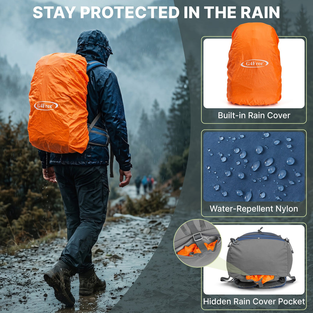 G4Free 40L Lightweight Travel Backpack with Rain Cover