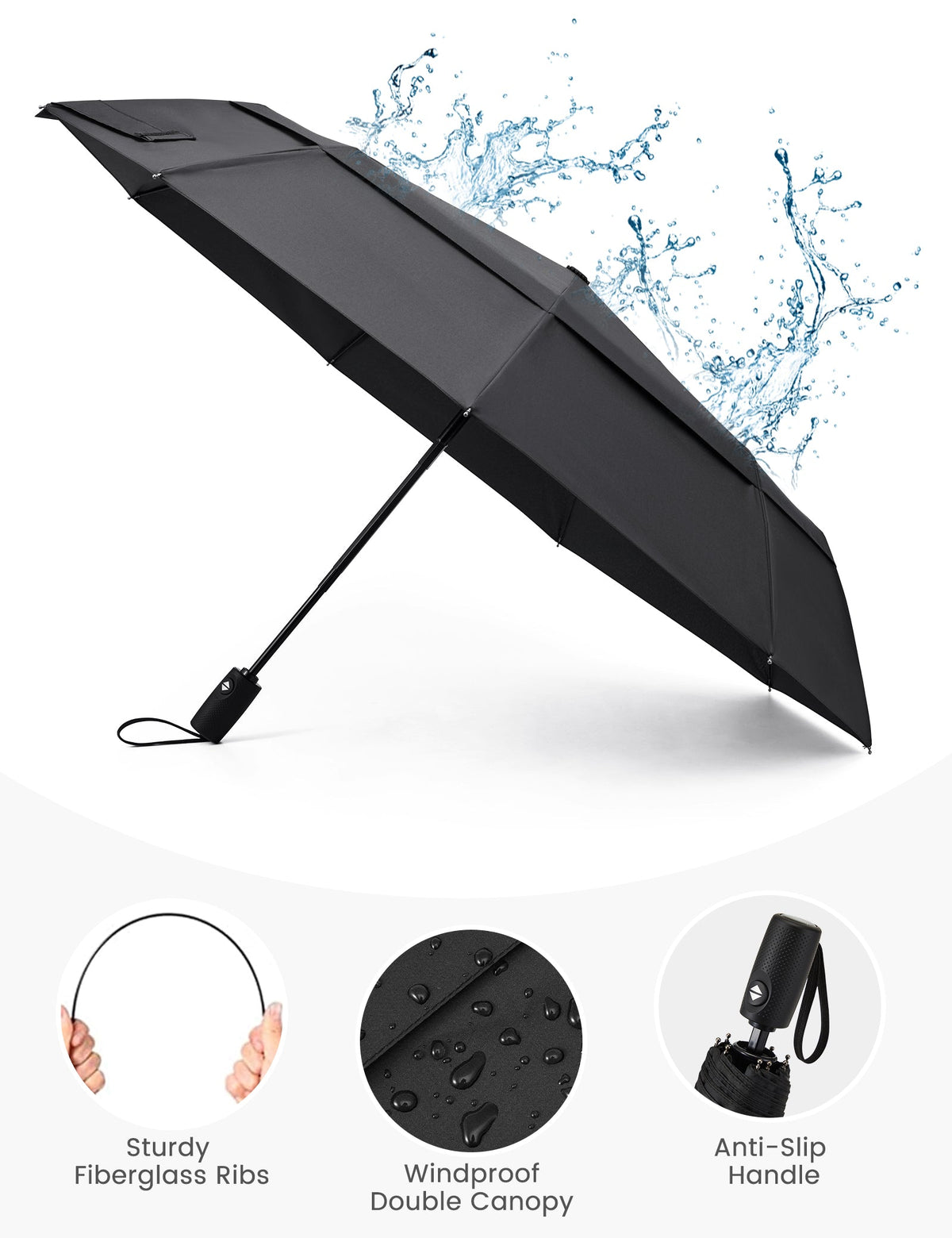 G4Free 42 Inch Windproof Travel Umbrella