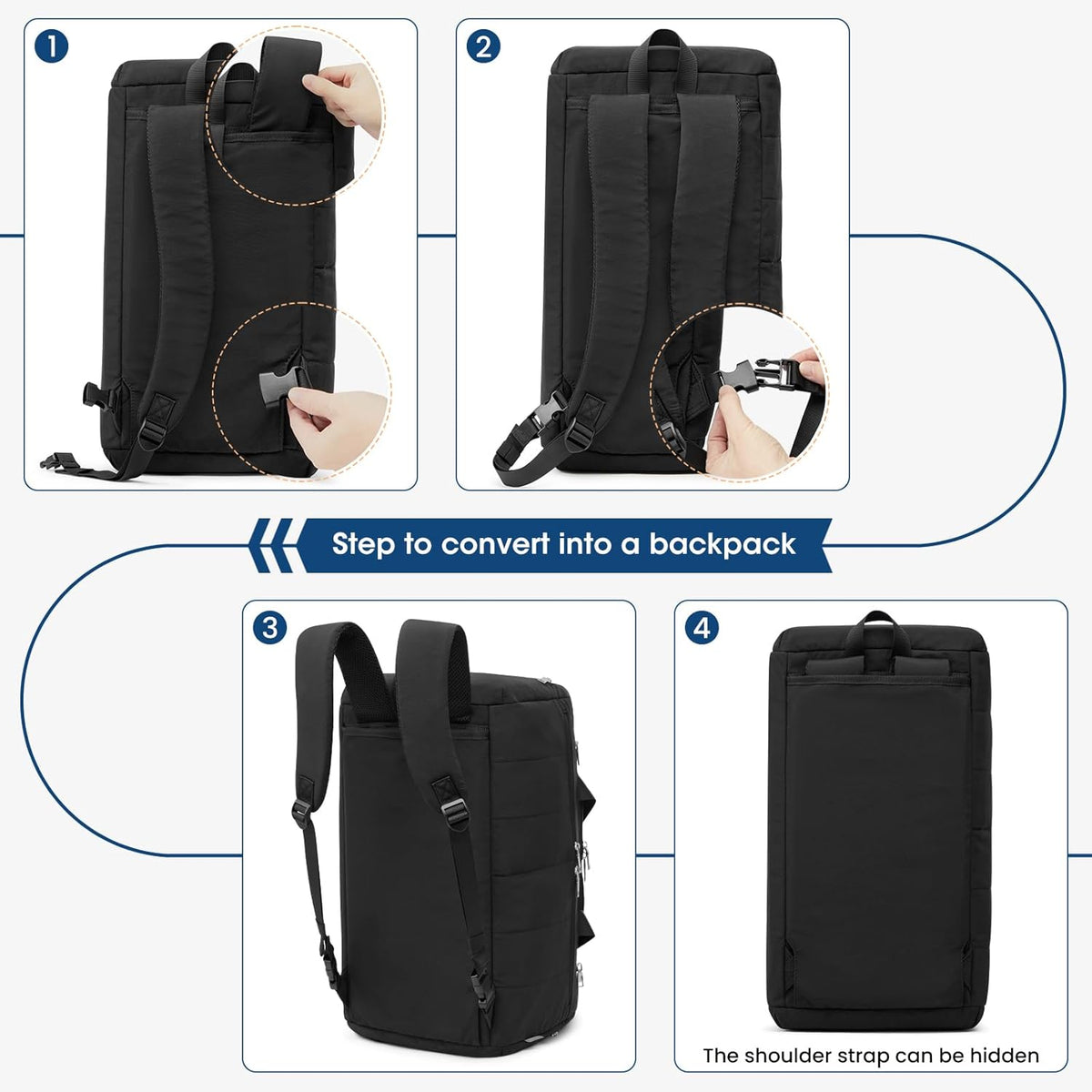 G4Free 45L Travel Duffle Bag 3 in 1 Duffel Bags with Shoes Compartment