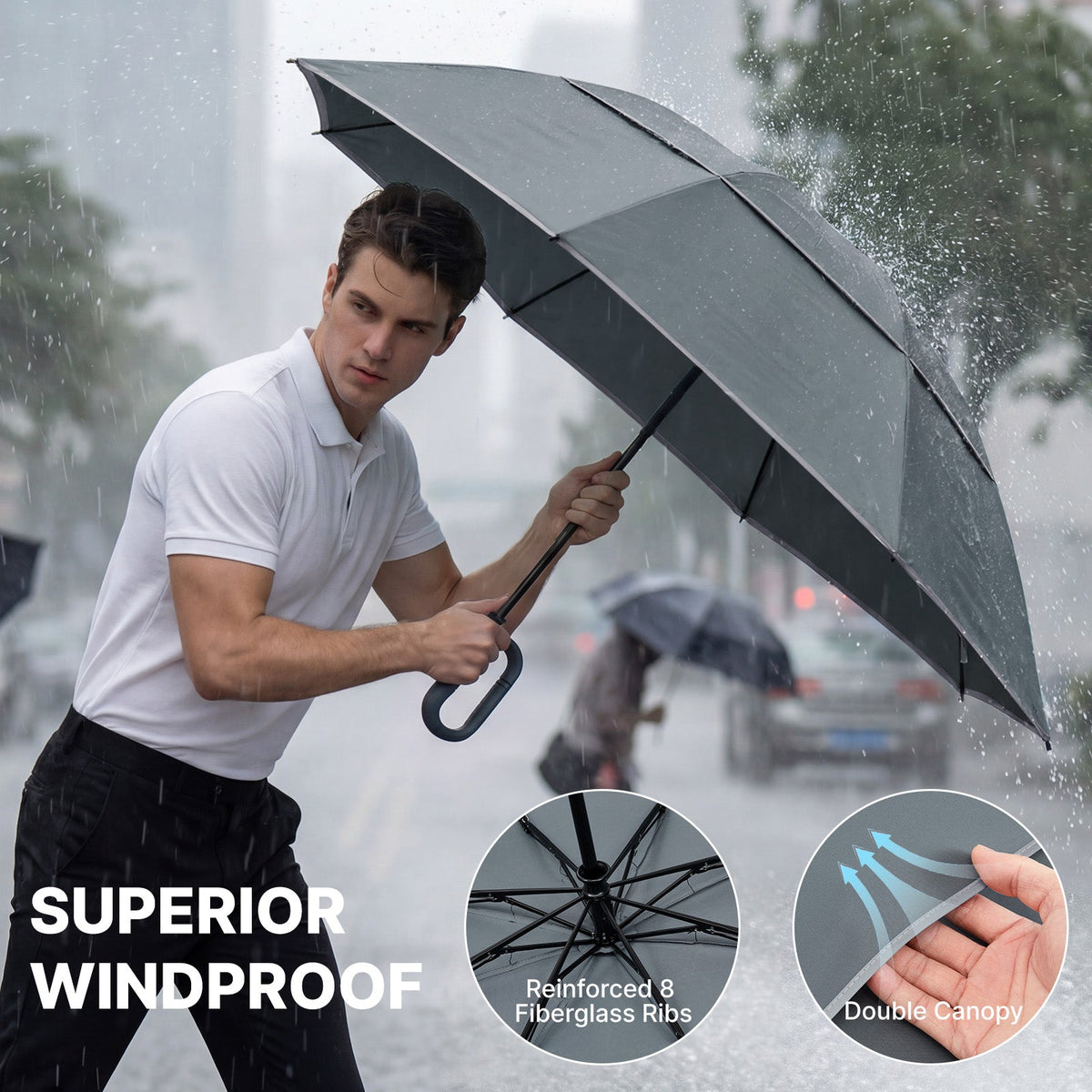 G4Free 46" Inverted Umbrella – Carabiner Handle