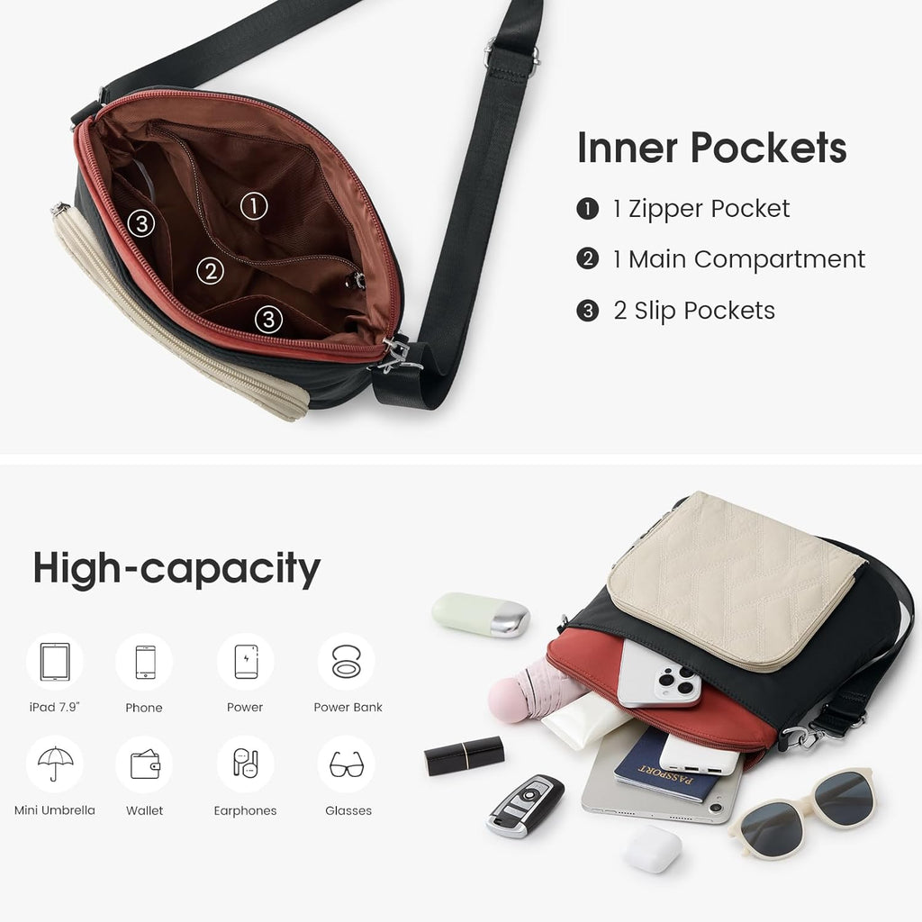 G4Free Anti-Theft  Lightweight Nylon Shoulder Purse Medium Handbags