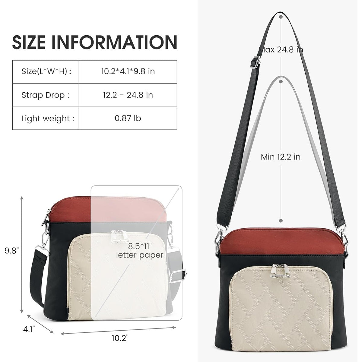 G4Free Anti-Theft  Lightweight Nylon Shoulder Purse Medium Handbags