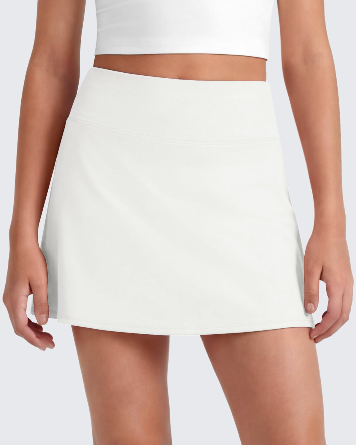 G4Free BareFeel High Waisted Tennis Skirt for Girls with Built-in Shorts & Pockets