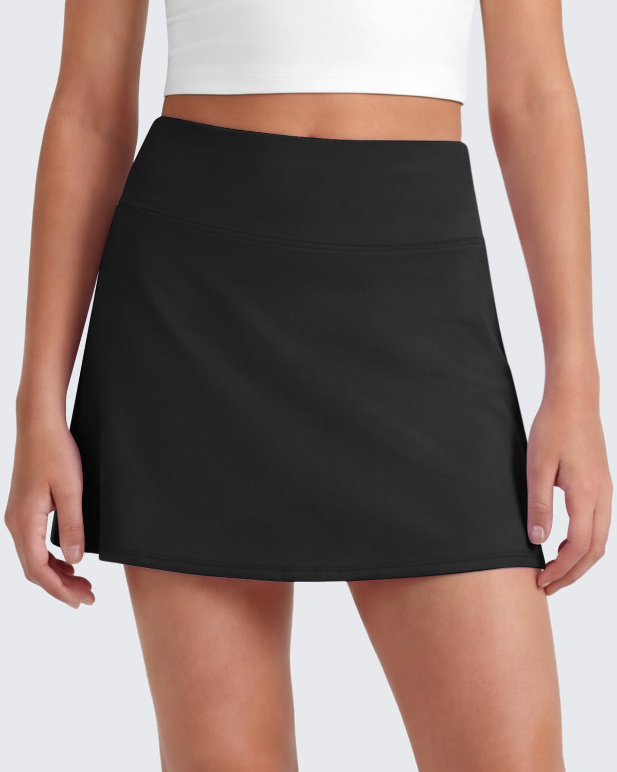 G4Free BareFeel High Waisted Tennis Skirt for Girls with Built-in Shorts & Pockets