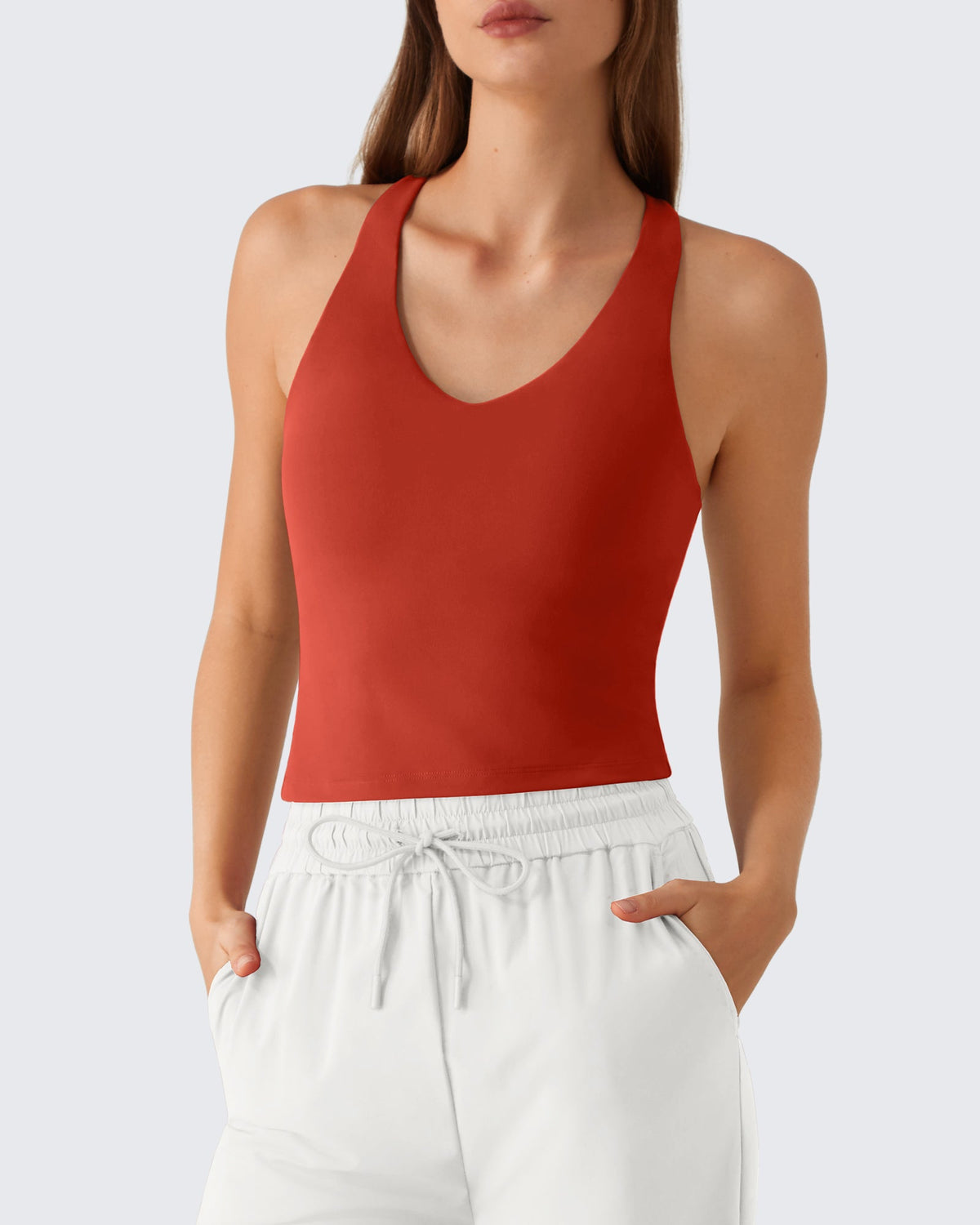 G4Free BareFeel Racerback Tank Top with Removable Padded Bra