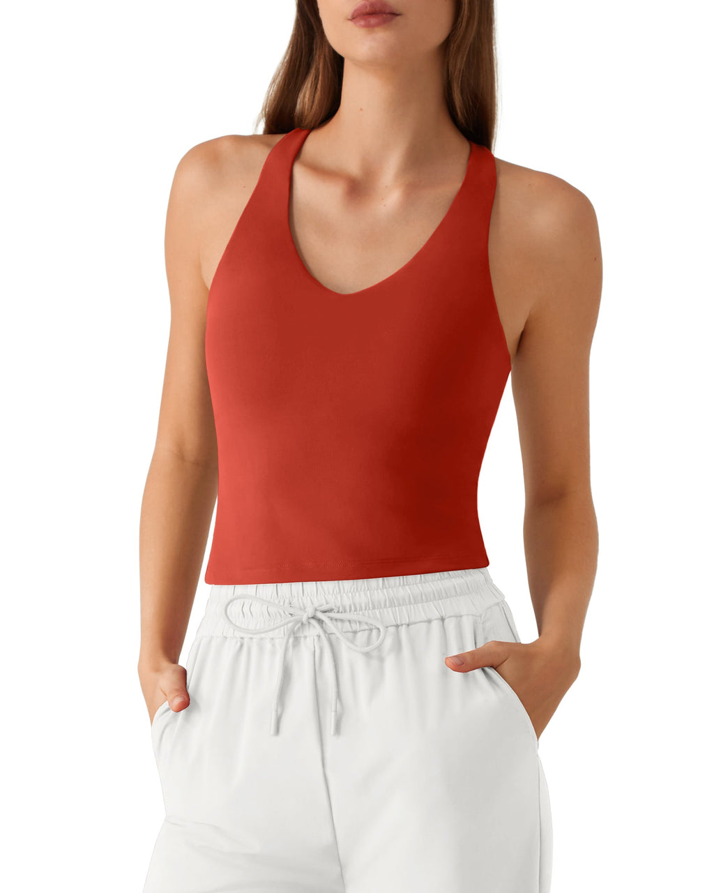 G4Free BareFeel Racerback Tank Top with Removable Padded Bra