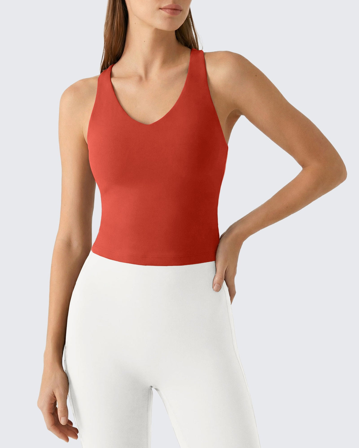 G4Free BareFeel Racerback Tank Top with Removable Padded Bra