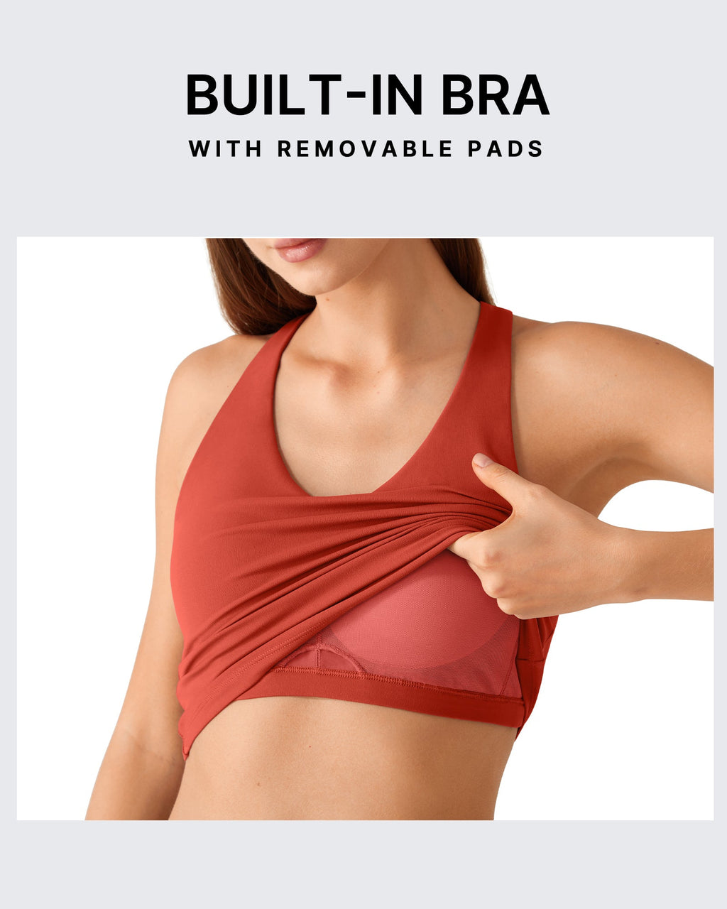 G4Free BareFeel Racerback Tank Top with Removable Padded Bra