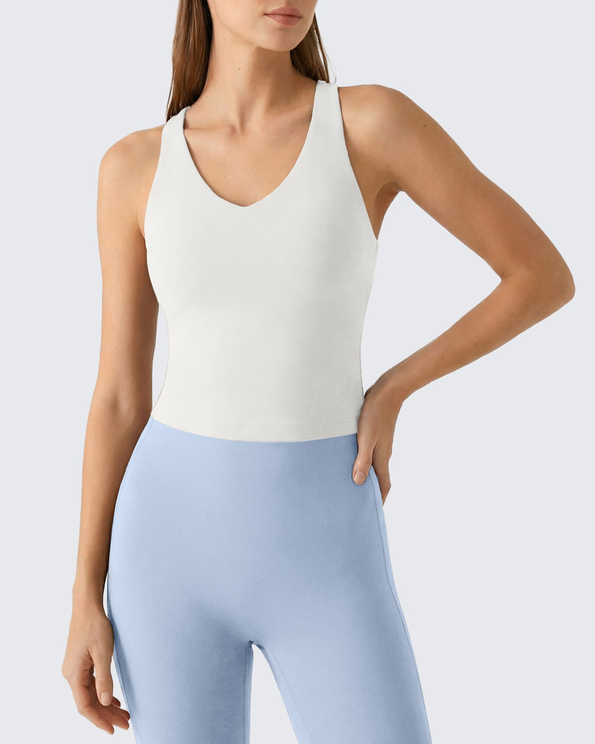 G4Free BareFeel Racerback Tank Top with Removable Padded Bra